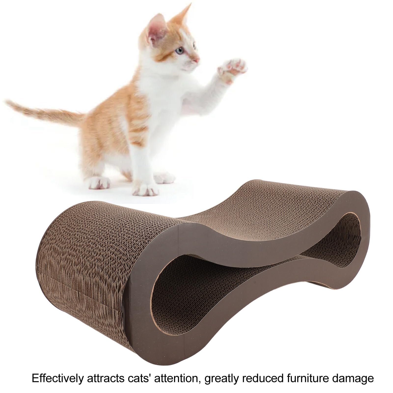 Katzenkratzbett aus Wellpappe, Lounge-Form, stark und solide, schützt  Hausmöbel, wendbar, befriedigt Instinkte, für alle Arten von Katzen, mit  zwei 
