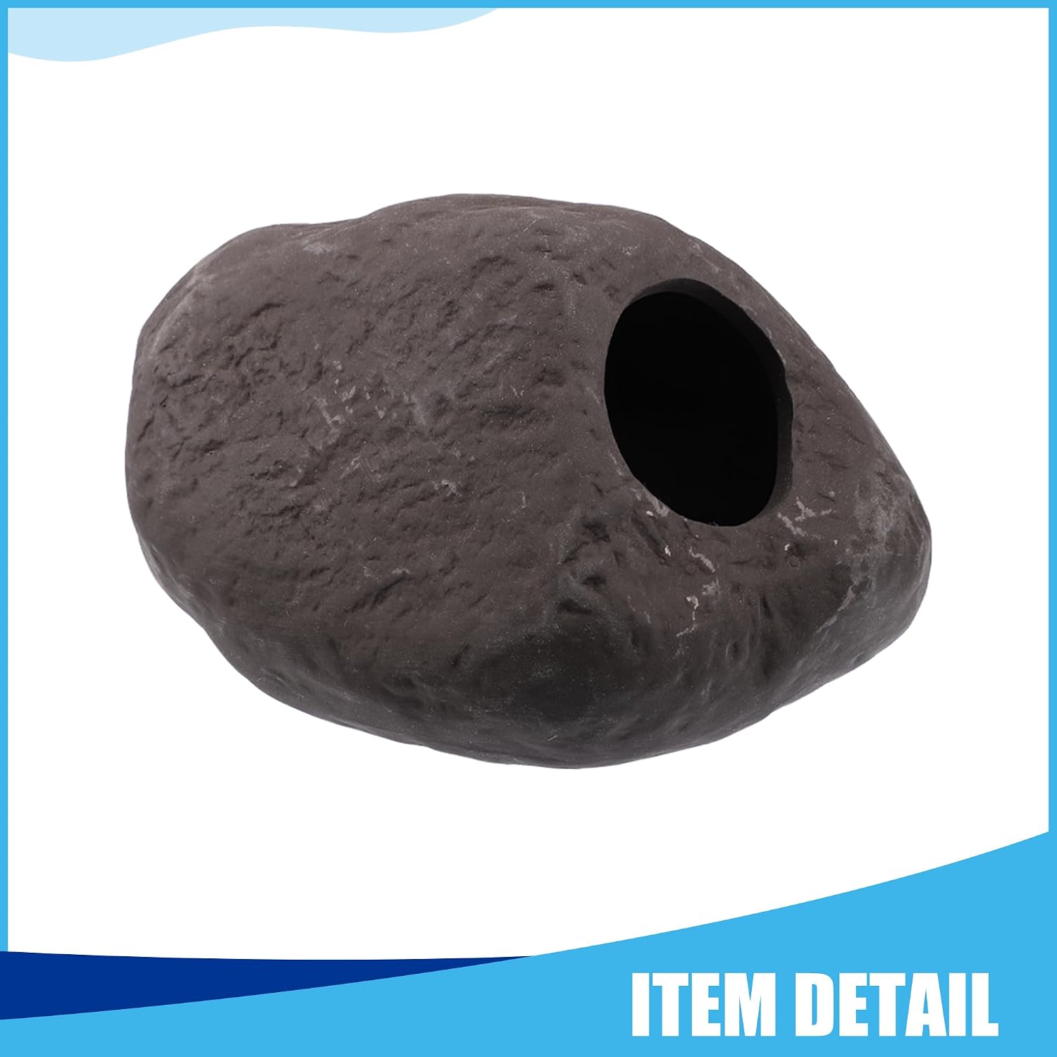 Aquarium Decorations Hideaway Rock Cave, Ceramic Fish Tank Decoration Stone for Aquatic Pets to Breed Plays Rest, 5.24x3.82x2.95 Inch(Brown)