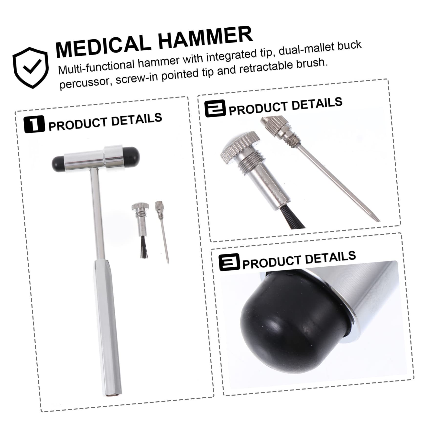 Zerodeko 4 Stck. Reflexhammer aus Multi Funktionaler Neurologischer Hammer für Präzise Reflexuntersuchungen Ergonomisches Design Einfache Handhabung für Medizinische Fachkräfte Studenten