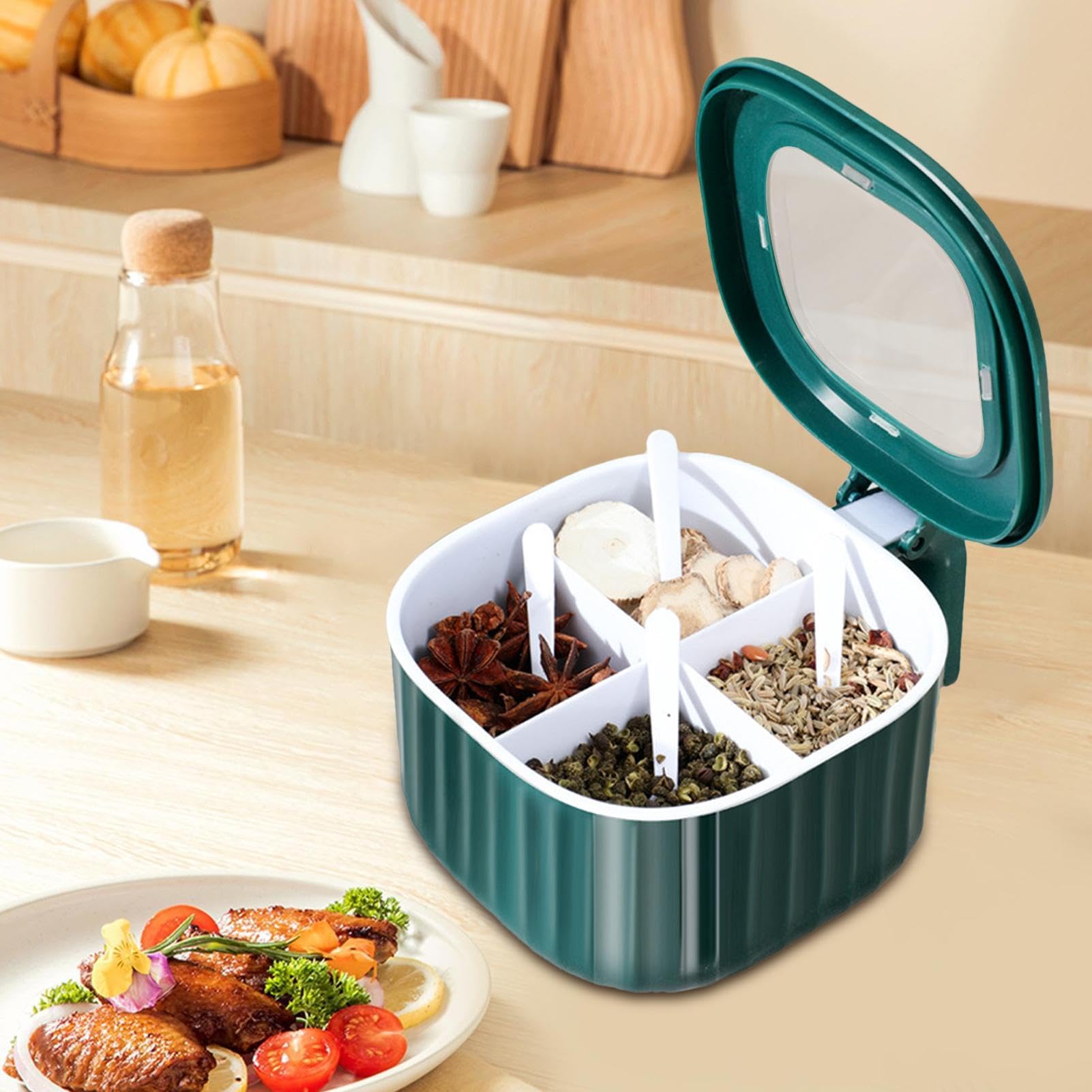 Amazon｜調味料収納ボックス - 目に見える調味料容器 4つの