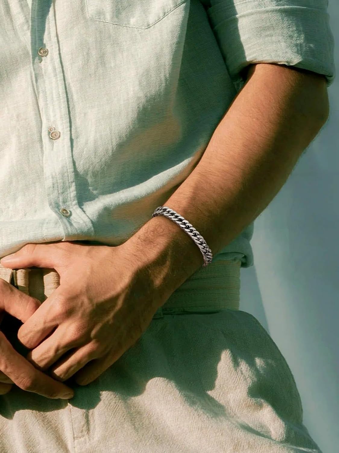 FaithHeart Stainless Steel Cuban Link Bracelet for Men, Gold Plated/Black/Silver Mens Chain Bracelet 8/12/17mm Width, 7.5/8.3/9.1 Inch Length Sturdy Wrist Bracelets Hip Hop Jewelry, with Gift Box - Image 8