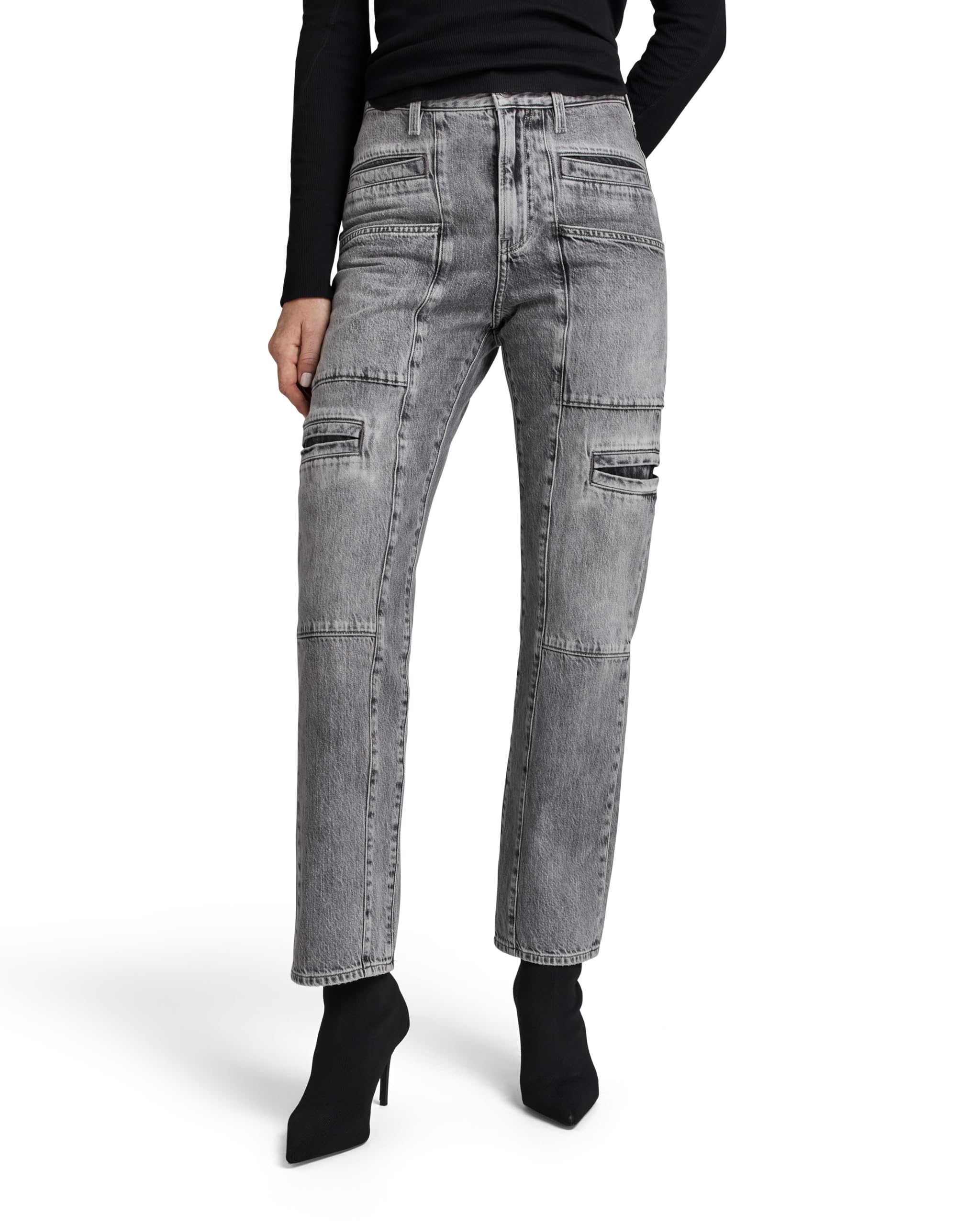 G-Star Women's Viktoria Utility High Straight Jeans, Grey (faded grey neblina D24566-D537-G324), 31W / 32L