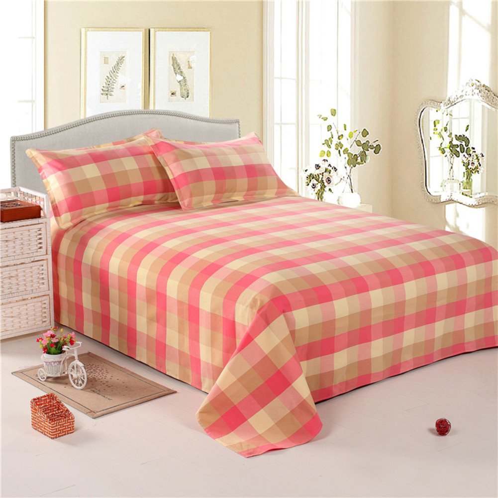 Drap plat 150x230cm pur coton à motif écossais classique pour lit une personne