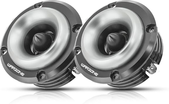 Warzone 2 x WZ20TW 2.88" Super Tweeter Speakers, 4 Ohm, 1000W Maximum Total Power, 105dB Sensitivity, Titanium Diaphragm, CCAW Voice Coil for Pro Car Audio Pair