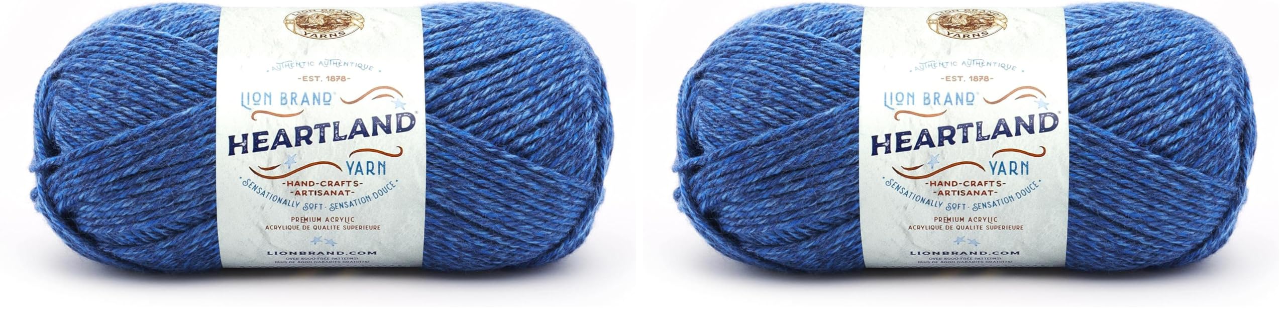 Lion Brand Yarn Heartland Yarn for Crocheting, Knitting, and Weaving, Multicolor Yarn, 2-Pack, Olympic