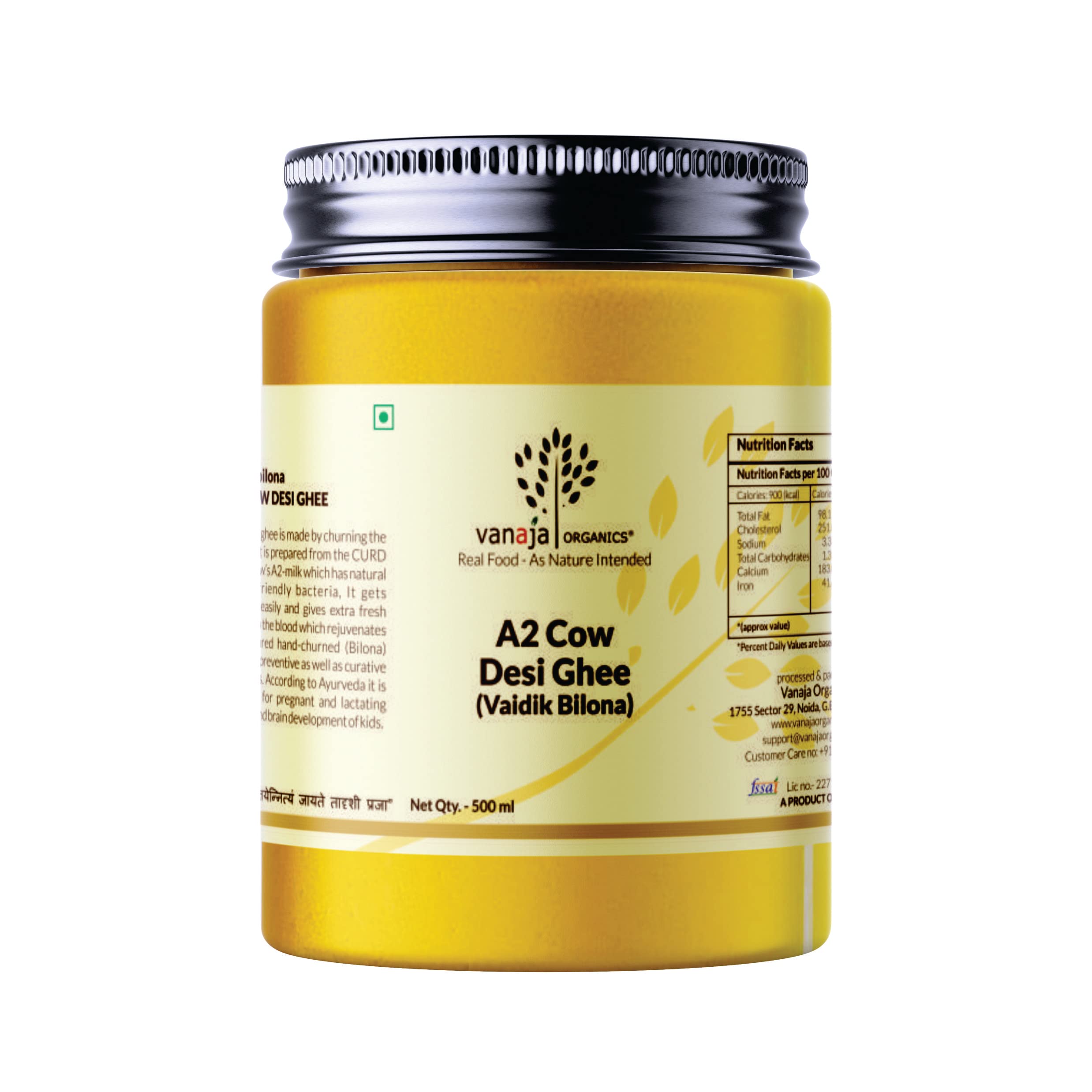 Vanaja Organics A2 Cow Vedic Bilona Desi Ghee from Grass Fed Native Cows Grainy & Aromatic Keto Friendly - 500 Ml (B086K35259) Amazon Price History, Amazon Price Tracker