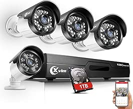 ?Updated? XVIM 8CH 4-in-1 720P DVR Security Camera System CCTV Wired Recorder with 1TB Hard Drive,4pcs Outdoor Surveillance Cameras with Night Vision, Easy Remote Access on Phone - coolthings.us