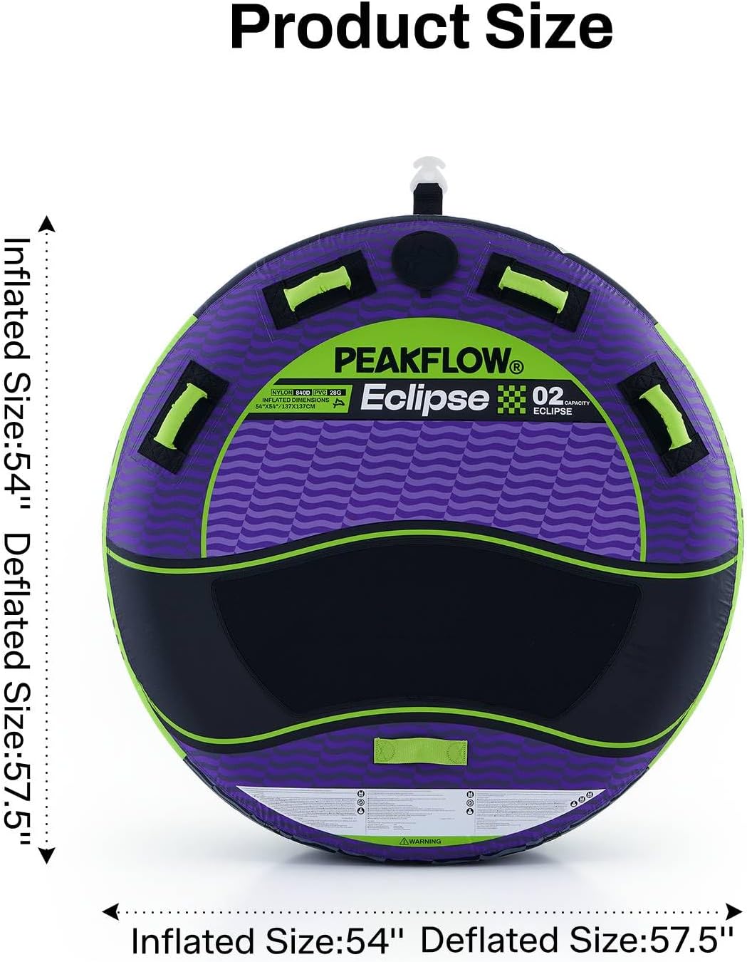 PEAKFLOW Towable Tube,Boat Tube,1-3 Person,Tubes for Boating,PVC Liner and Full Nylon Cover,Lake & Ocean Fun‼️light dirt‼️