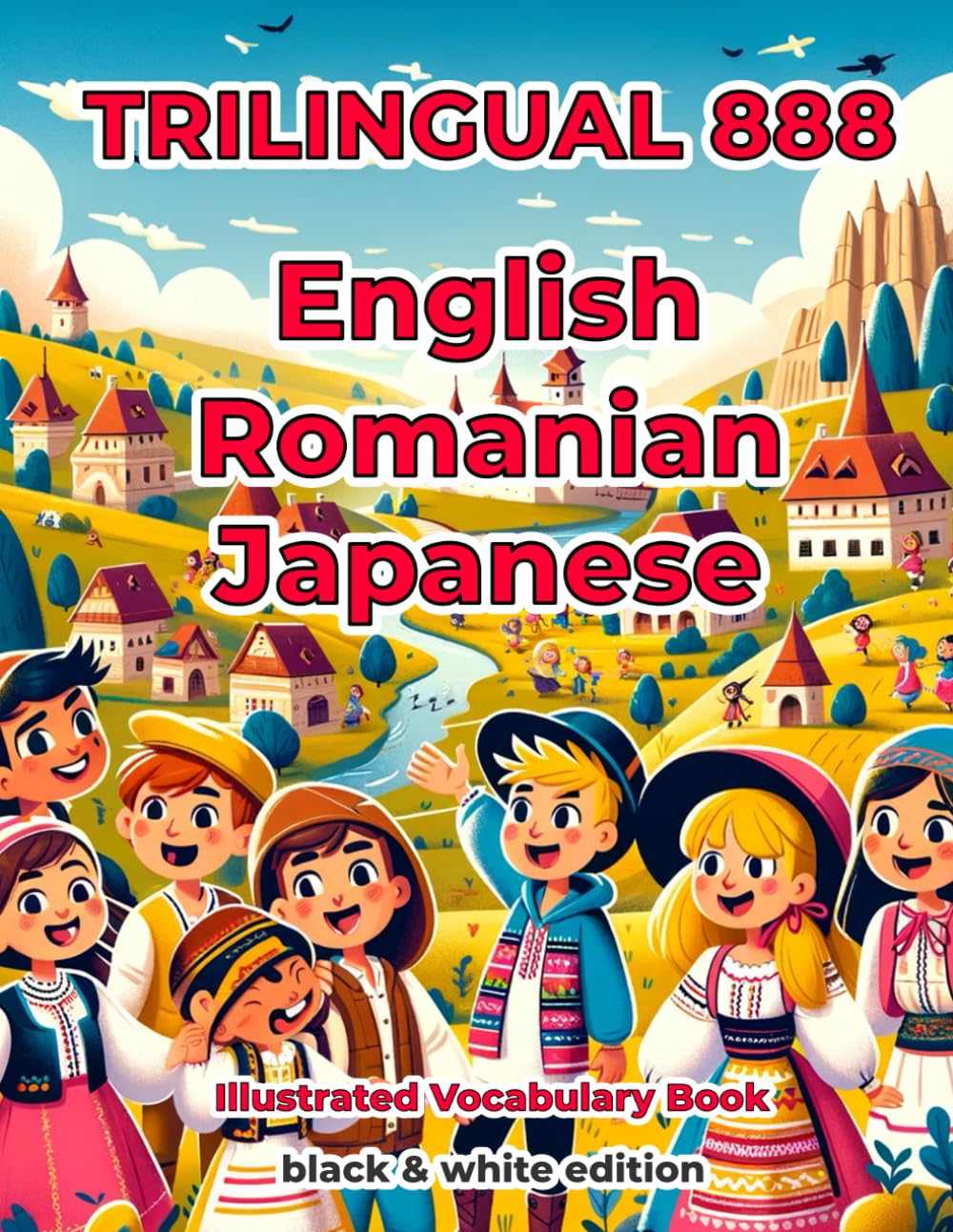 Trilingual 888 English Romanian Japanese Illustrated Vocabulary Book: Help your child become multilingual with efficiency