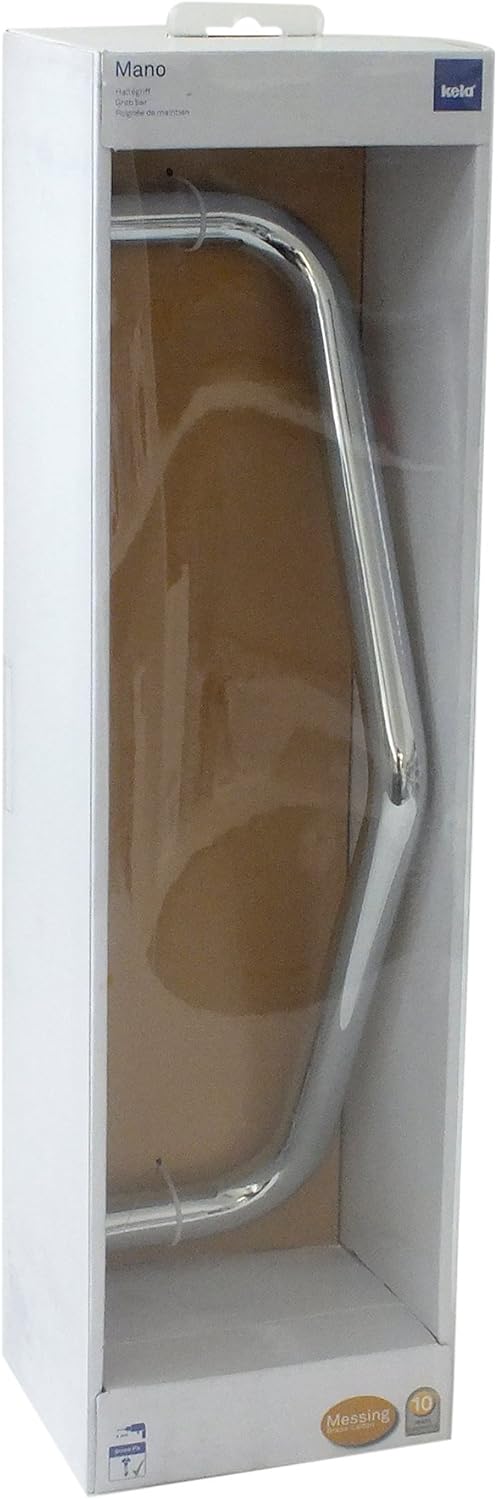 Kela "Mano Grab Bar, Brass, Chromed, 13 x 41 x 5.5 cm