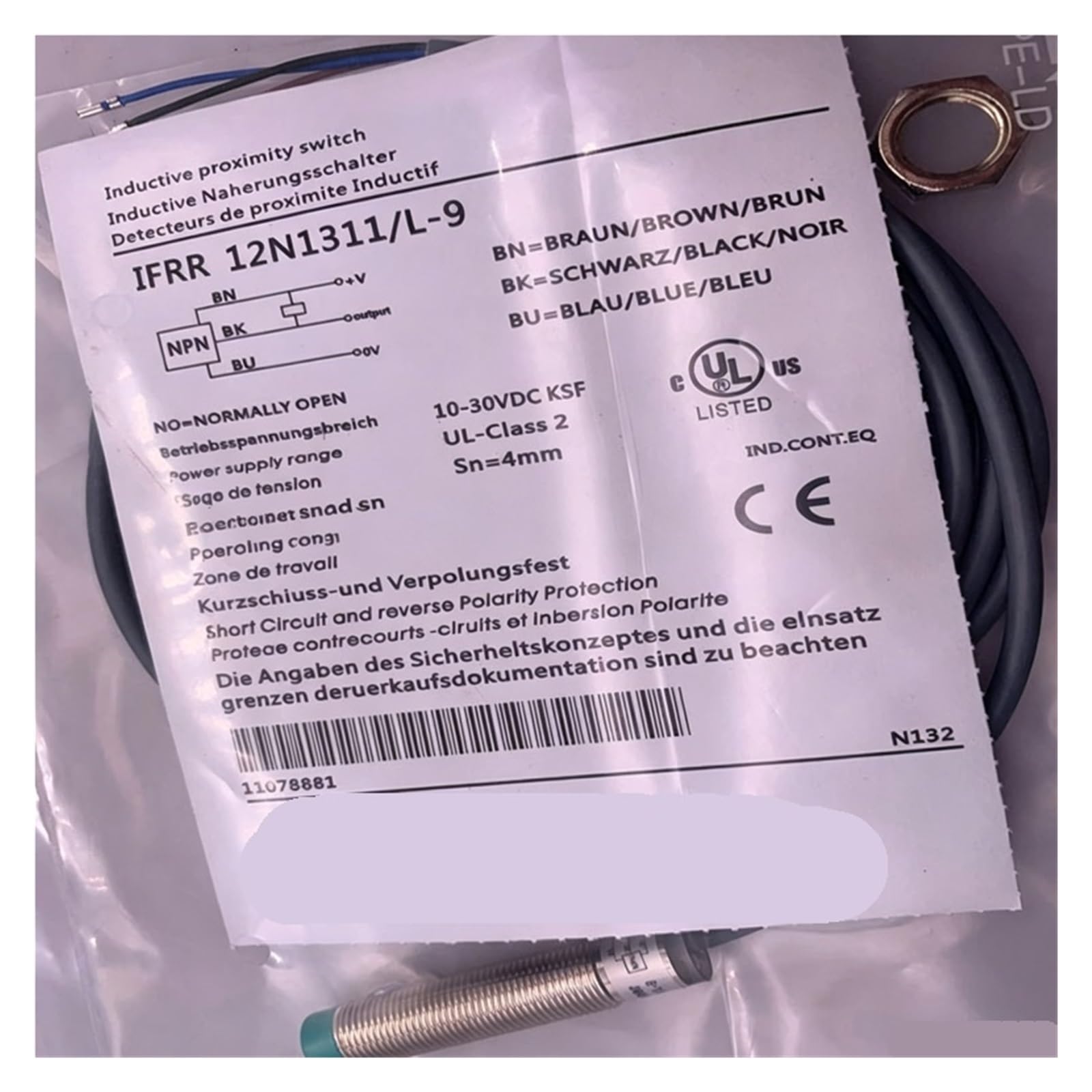 CJKXPZMH 1pcs proximity switch IFRR12N17T1/S14L IFRR12N17T1/S14L-9 IFRR12P17T1/S14L-9 IFRR12N33T1/PL-9 sensor(IFRR12N33T1 PL-9)