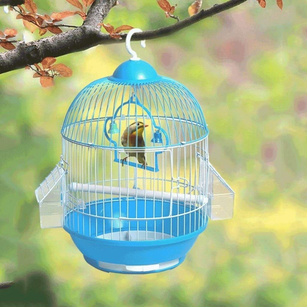 OLOTU Jaulas para Aves Jaula de pájaros de Viaje portátil, Jaula de pájaros de plástico Colorido con Soporte rodante, Jaula de Vuelo de pájaros Ligera Universal con alimentador Segura