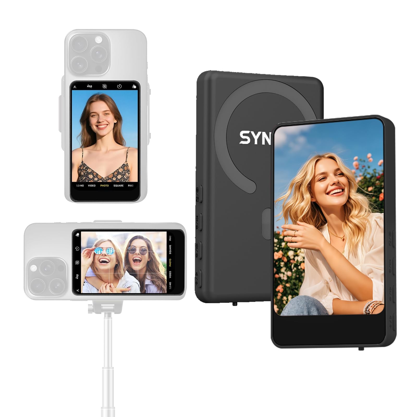 Selfie Monitor for iPhone 7-16, 4K 60fps Wireless Camera Monitor