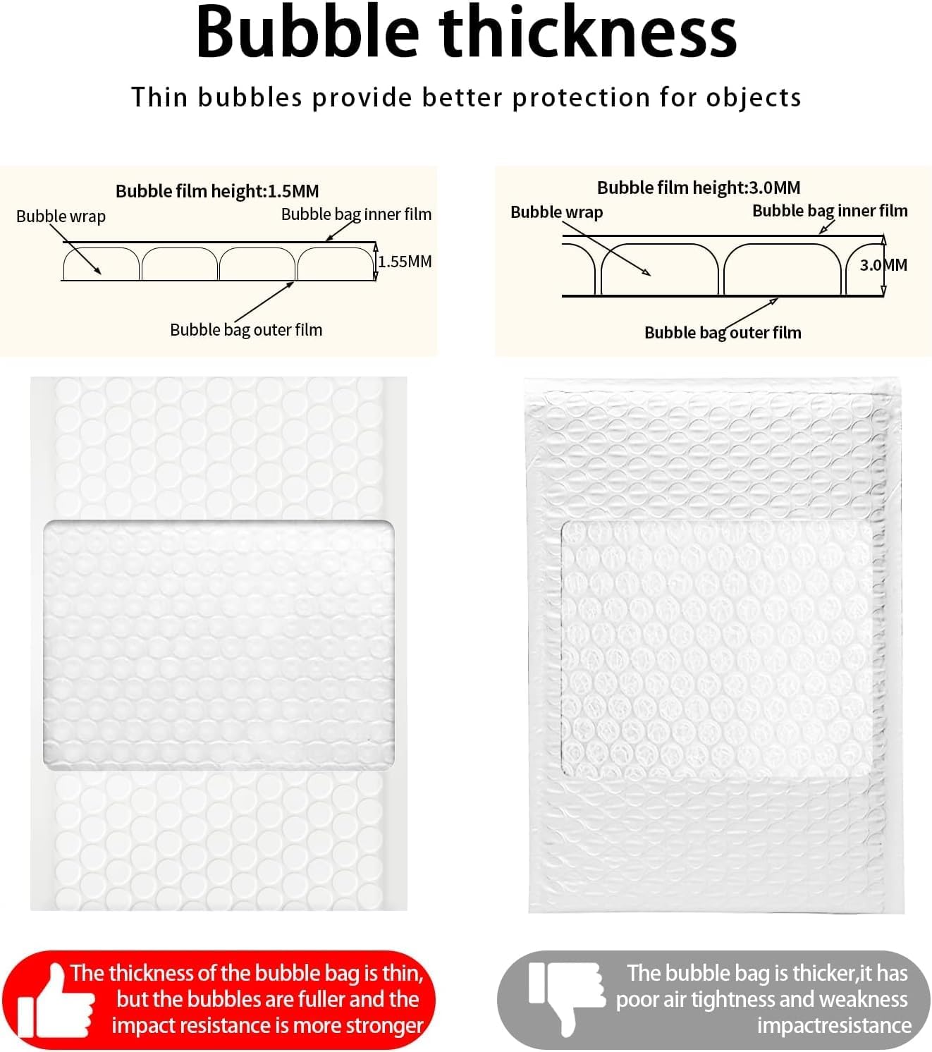52 Pack Bubble Mailers 8.5x12inch Padded Envelopes Thin Mailing Envelopes Waterproof Bubble Opaque Padded Mailers Self Seal Adhesive Shipping Bags for Mailing Jewelry Makeup Small Business