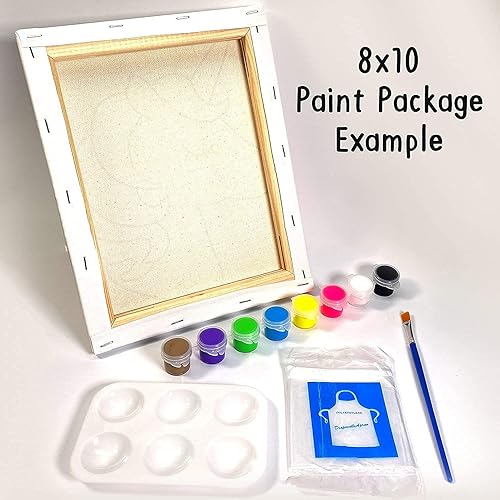 Miniatura 7 de Indigo Art Studio Pre Drawn Canvas Paint Kit for Adults Couples  2 PACK Bundle  King Queen Love Sneakers  DIY Birthday Gift & Sip and Paint With