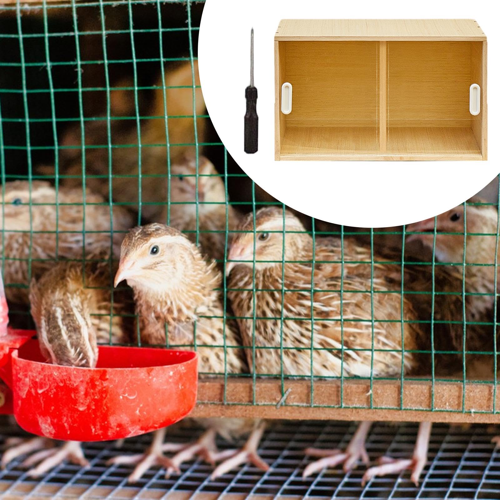 Caja de Cría de, Nido Versátil Y Jaula para Hámster, Criadero Y Conejera para Animales Pequeños de Madera, Apilable Y Ligera para Codornices, 50cm