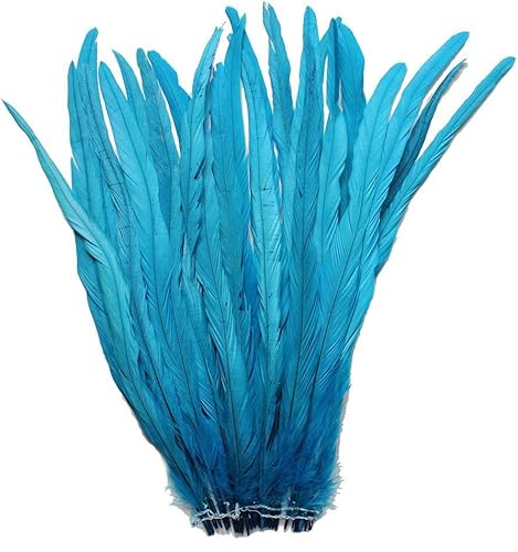 Miniatura 10 de Nature Rooster Coque Tails Feathers - Decoración de manualidades de 12-14 pulgadas, paquete de 25 unidades (azul)
