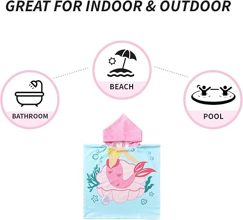 Vista 67 de NovForth Toalla de playa para niños y niñas, toalla de baño con capucha, toalla de piscina para niños pequeños con capucha Dinosaurio