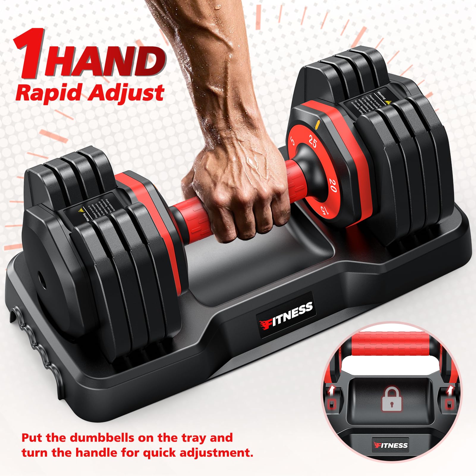 Adjustable Dumbbells Set of 2, 1 Hand Adjustable Weights Dumbbells Set, 5 in 1/10 in 1 Free Dumbbell with Anti-Slip Texture Handle, Weight Set For Home Gym Suit both Men and Women
