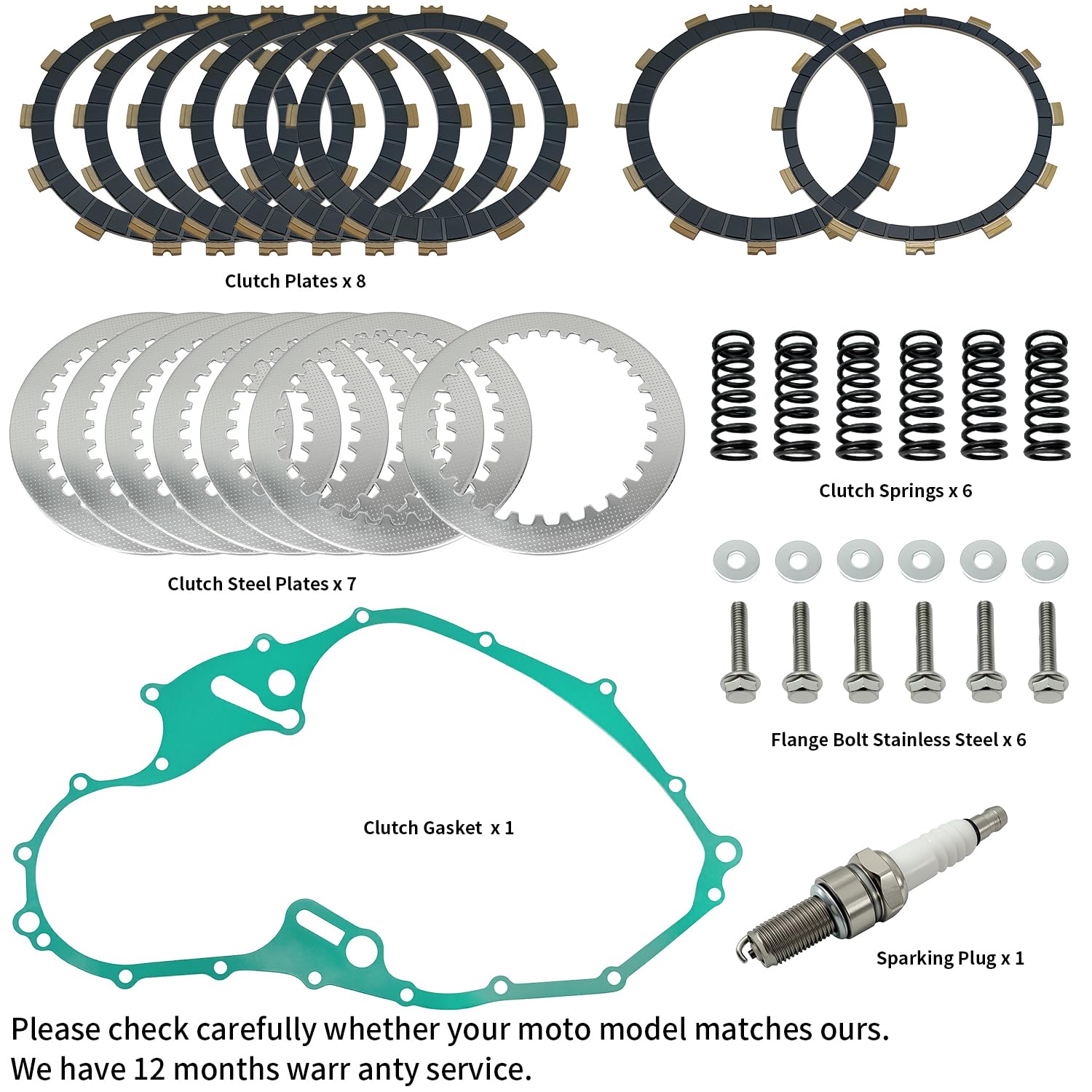 Kit d'embrayage robuste avec ressorts et joint de couvercle compatible avec Yamaha Raptor 700 700R 2006-2023