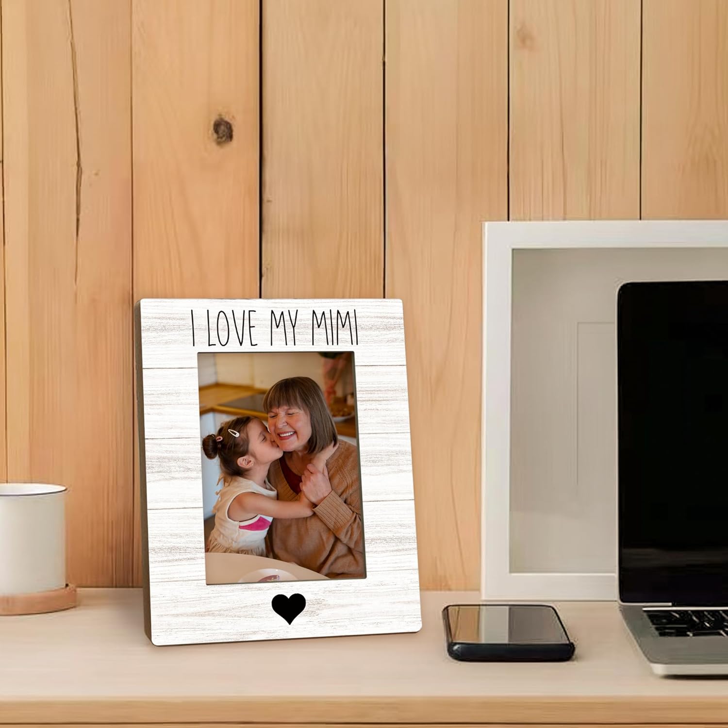Mimi Gifts Picture Frame 5x7, MimiGrandma Photo Frame, Christmas Mothers Day Birthday Gifts for MimiGrandma from Grandkids, I Love My Mimi Wooden Picture Photo Frames for Desk Home Room Decor - Image 3
