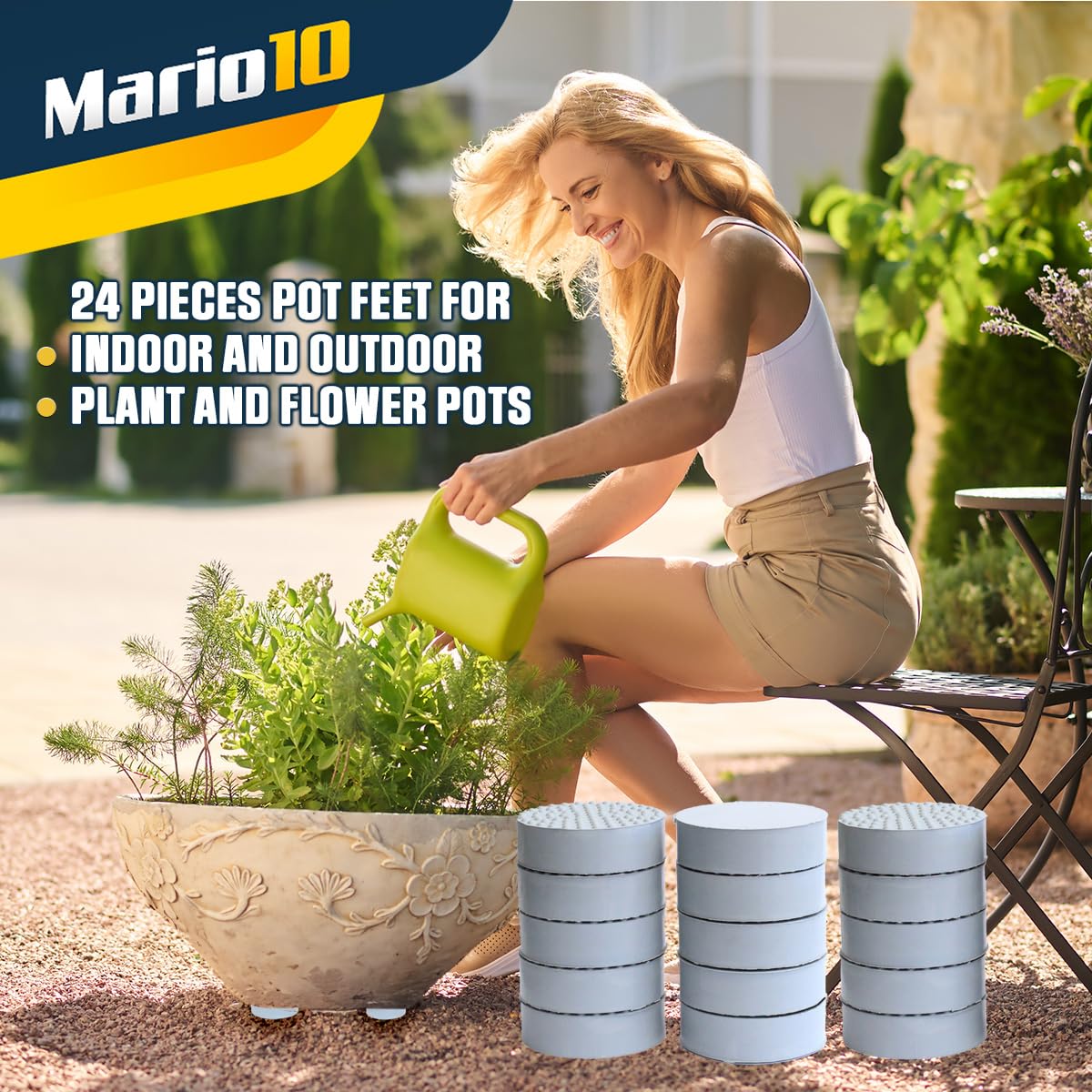 Lot De 24 Pieds De Pot De Fleurs Invisibles En Caoutchouc Naturel Pour Plantes Dexterieur~p137627788