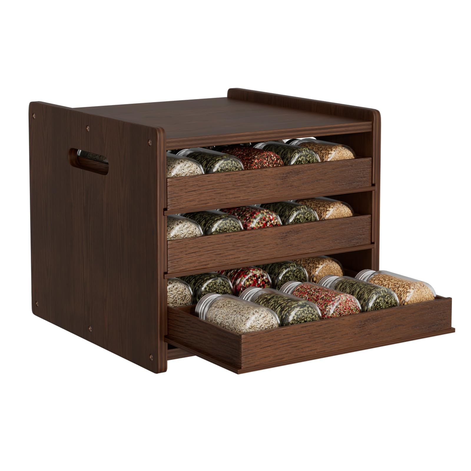 Photo 1 of Sawjut 4 Tier Wooden Pull Out Spice Rack Organizer