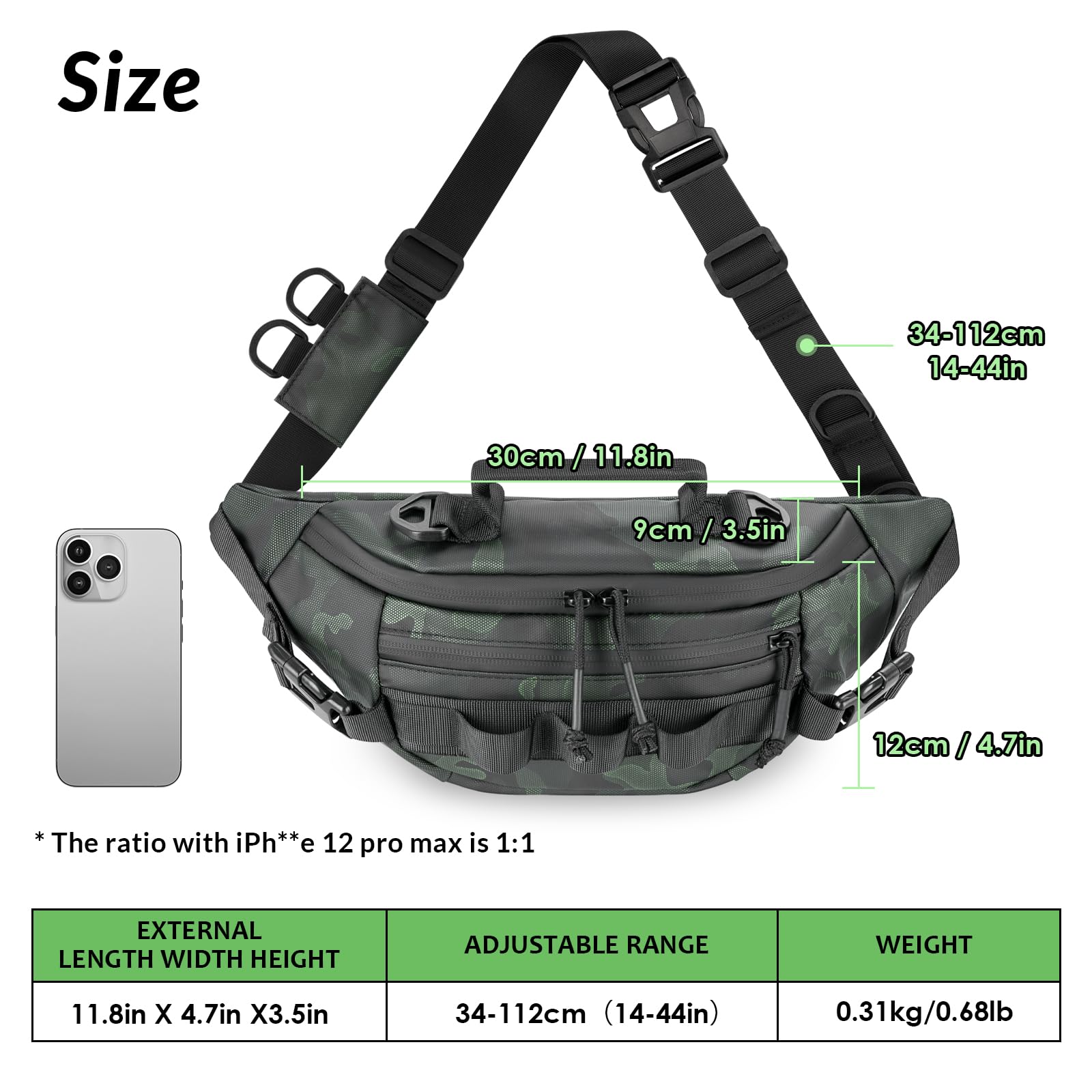 THKFISH Borsa per attrezzatura da pesca Marsupio Uomo impermeabile per donna e uomo Borsa a tracolla da pesca