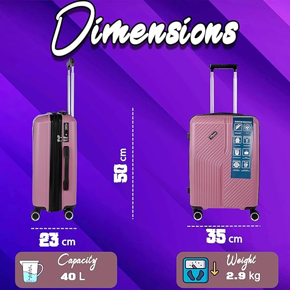 F Gear STV PP04 20" Rose Cabin Suitcase (4218)