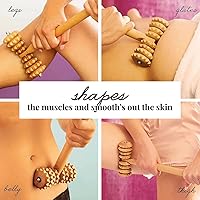 Vista 5 de tuuli Accesorios Maderotherapy Set de madera masajeador Rodillo trasero Celulitis Dispositivo de drenaje linfático Copa sueca
