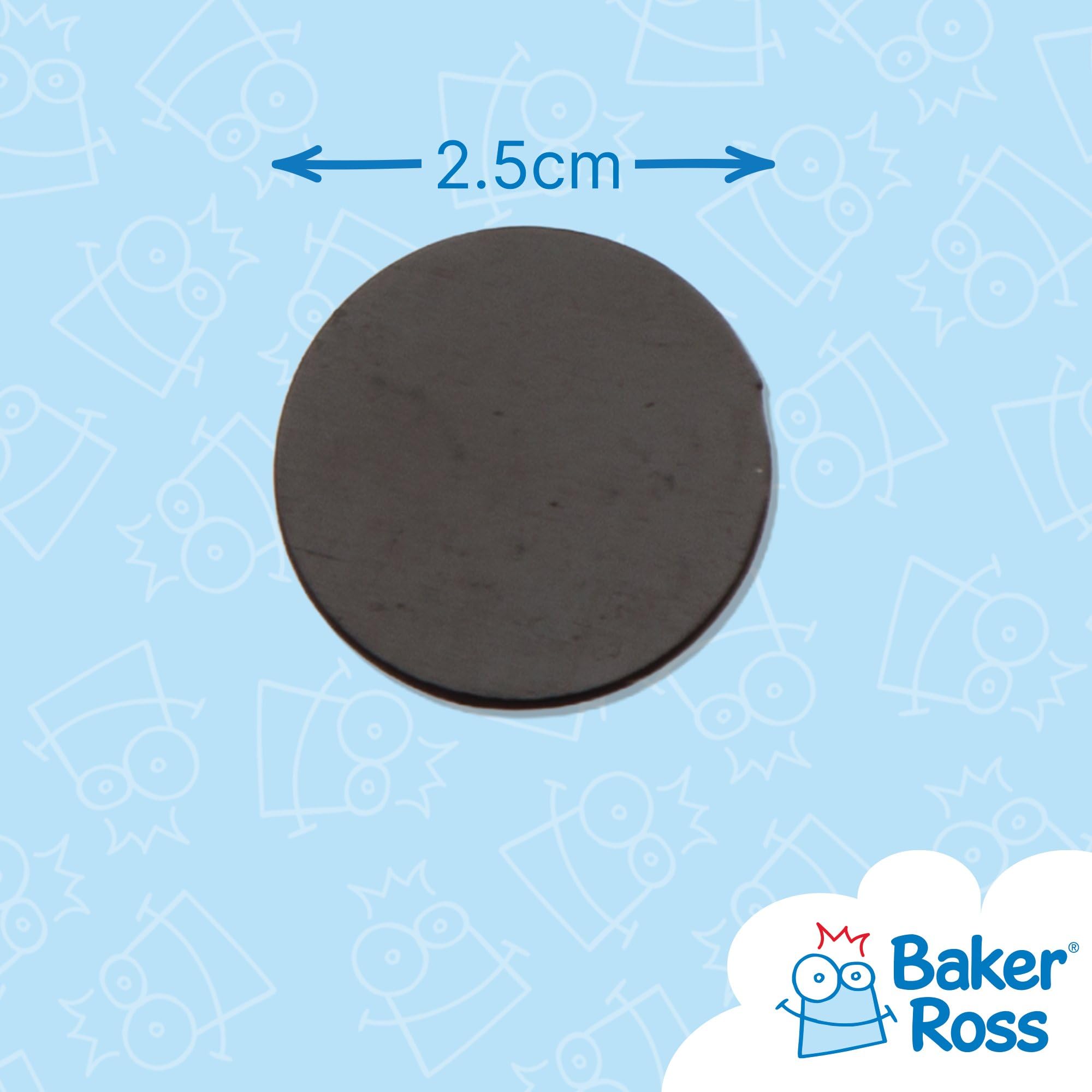 Baker Ross AR835 duże samoprzylepne magnesy (100 szt.) czarne magnesy rzemieślnicze do dekoracji