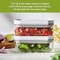 Vista 2 de ZWILLING Fresh & Save Juego de 2 Piezas de Pequeños Recipientes de Almacenamiento de Alimentos de Vidrio con Sellado al Vacío y Tapas Herméticas