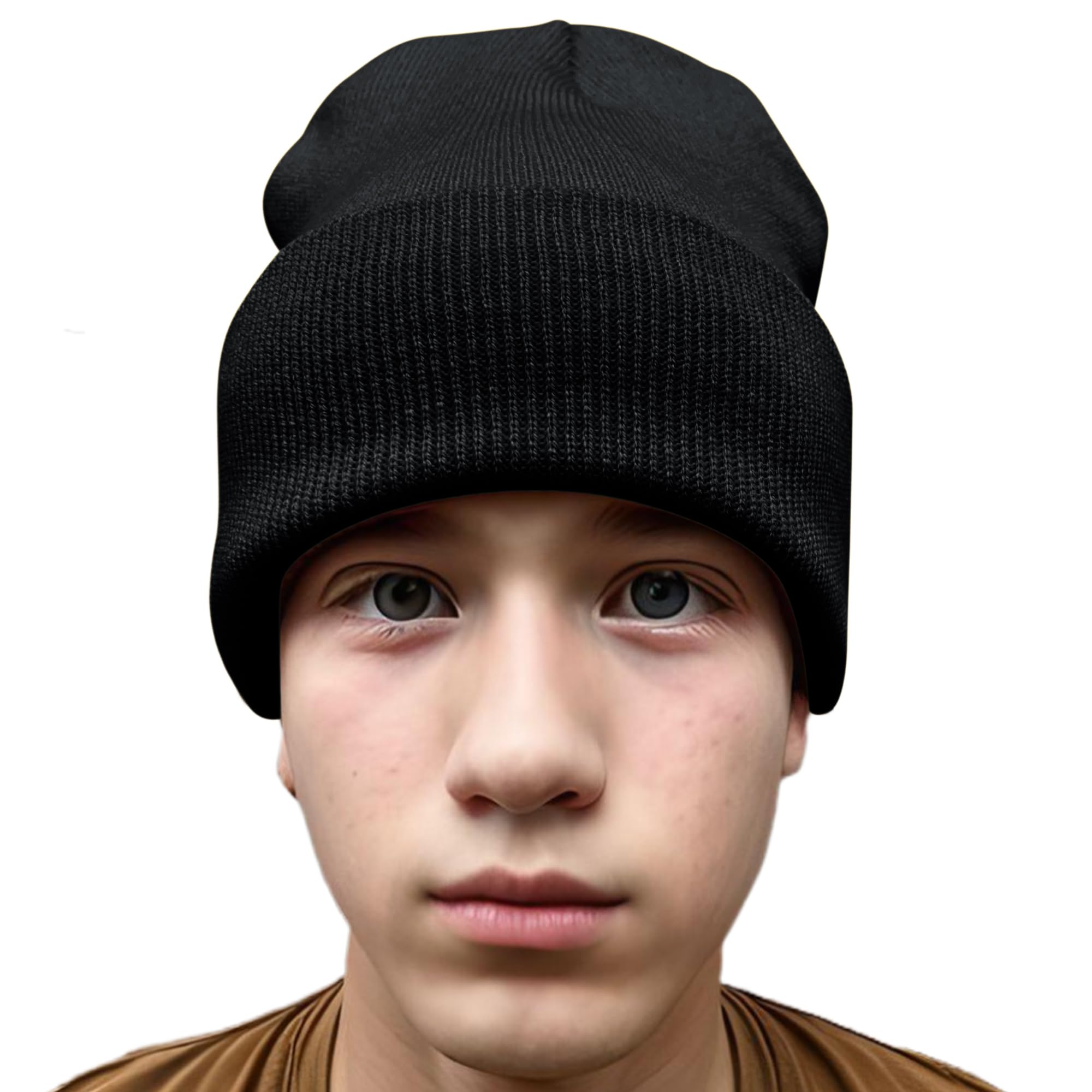 COUVER Unisex Knit Cuff 12 inch Beanie, Black, 1 Piece