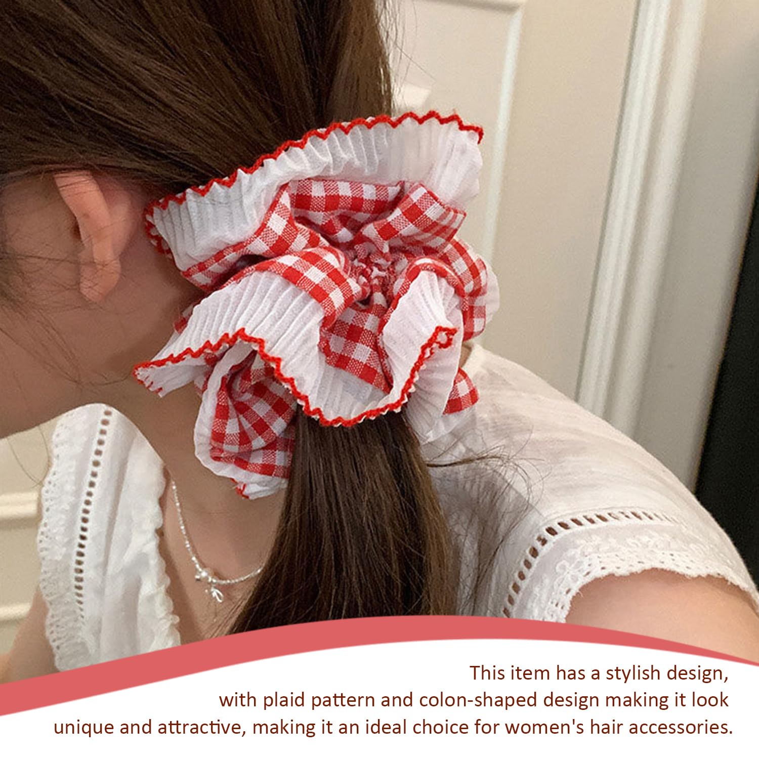 3 Pieces Of Plaid Hair Ties, Elastic Hair Ropes, Women'S Fashion Hair Accessories, Low Ponytail Fixed Hair Ties - Image 4