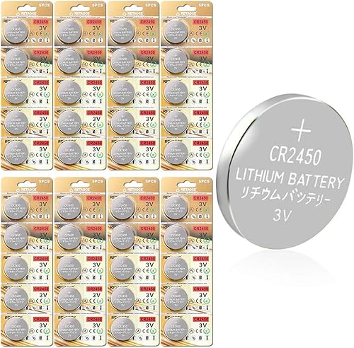 GutAlkaLi CR2450 Lithium-Knopfzellenbatterie 3 V Lithium-Knopfzellenbatterien Elektrisch CR 2450 Lithium (CR2450-40 Stück)
