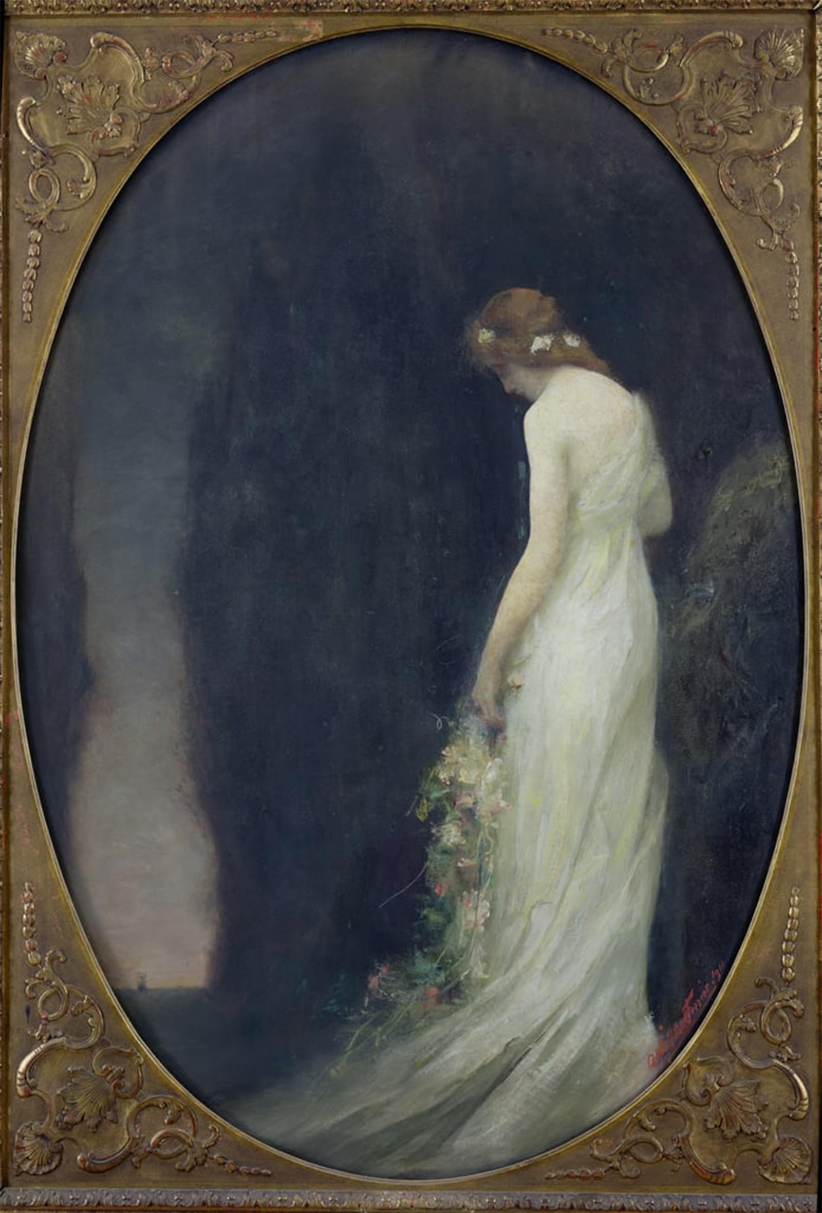 ARTXLXXBN Famous Print Painting Colorful Art Print Evening by Gabriel Marie Augustin Ferrier Canvas Art Decorations for Home Decor 60x90cm