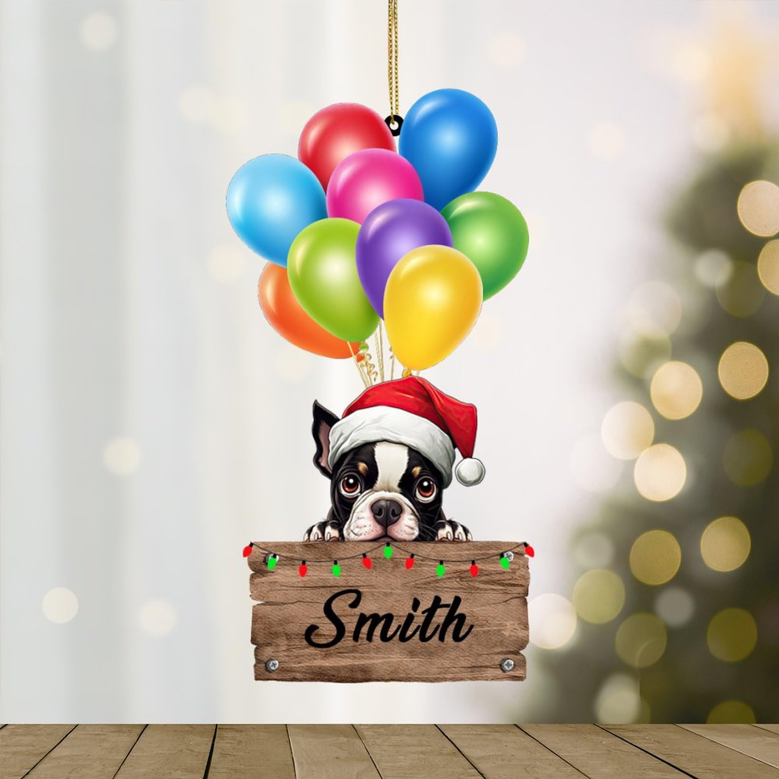 Calendrier De L'Avent Boston Terrier - 24 Ornements Acrylique 2D, Décoration Noël Maison Bureau - 7