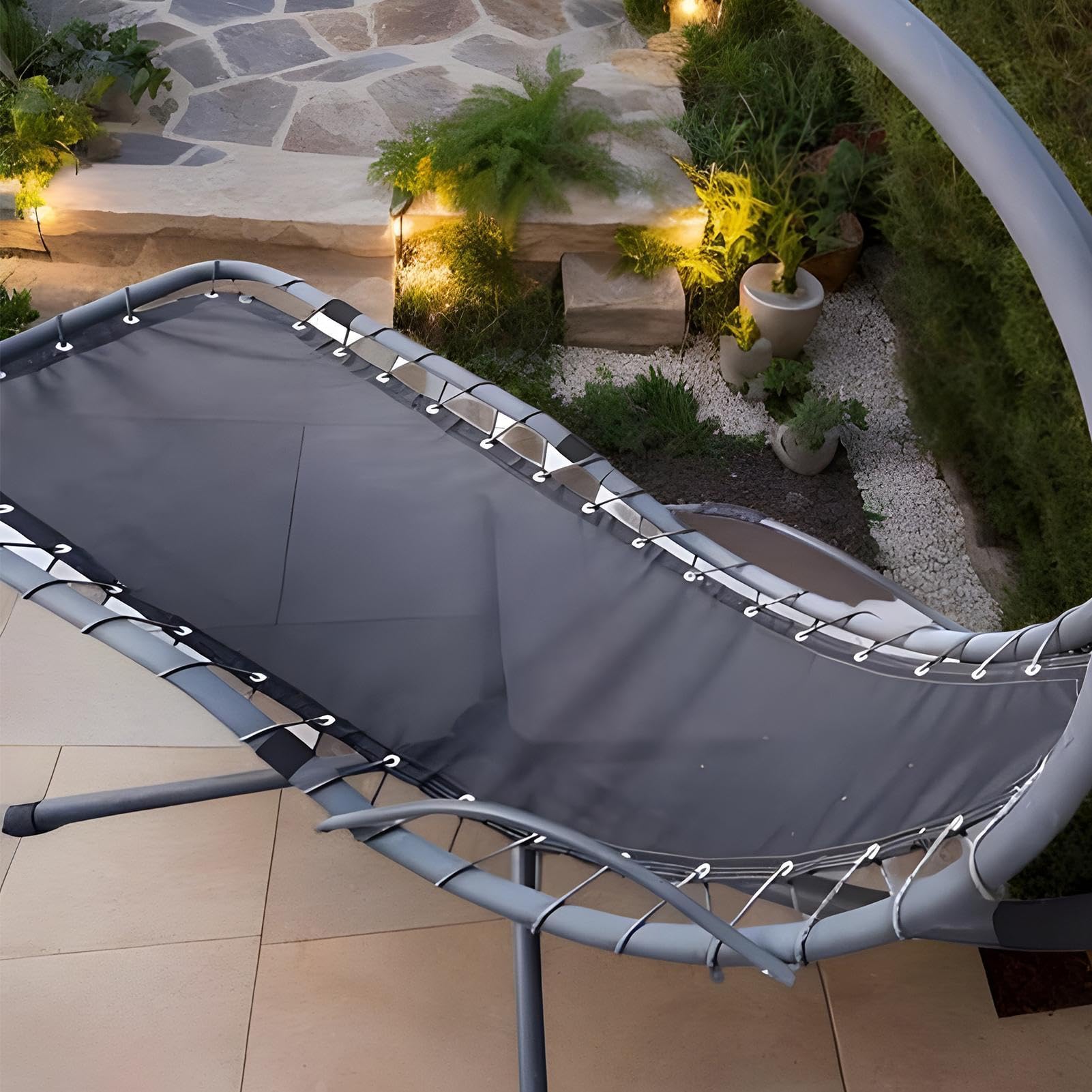 Copertura di ricambio per dondolo da giardino, in tessuto di poliestere resistente, confortevole baldacchino per panca da esterno, resistente alle intemperie, per balcone, patio, cortile