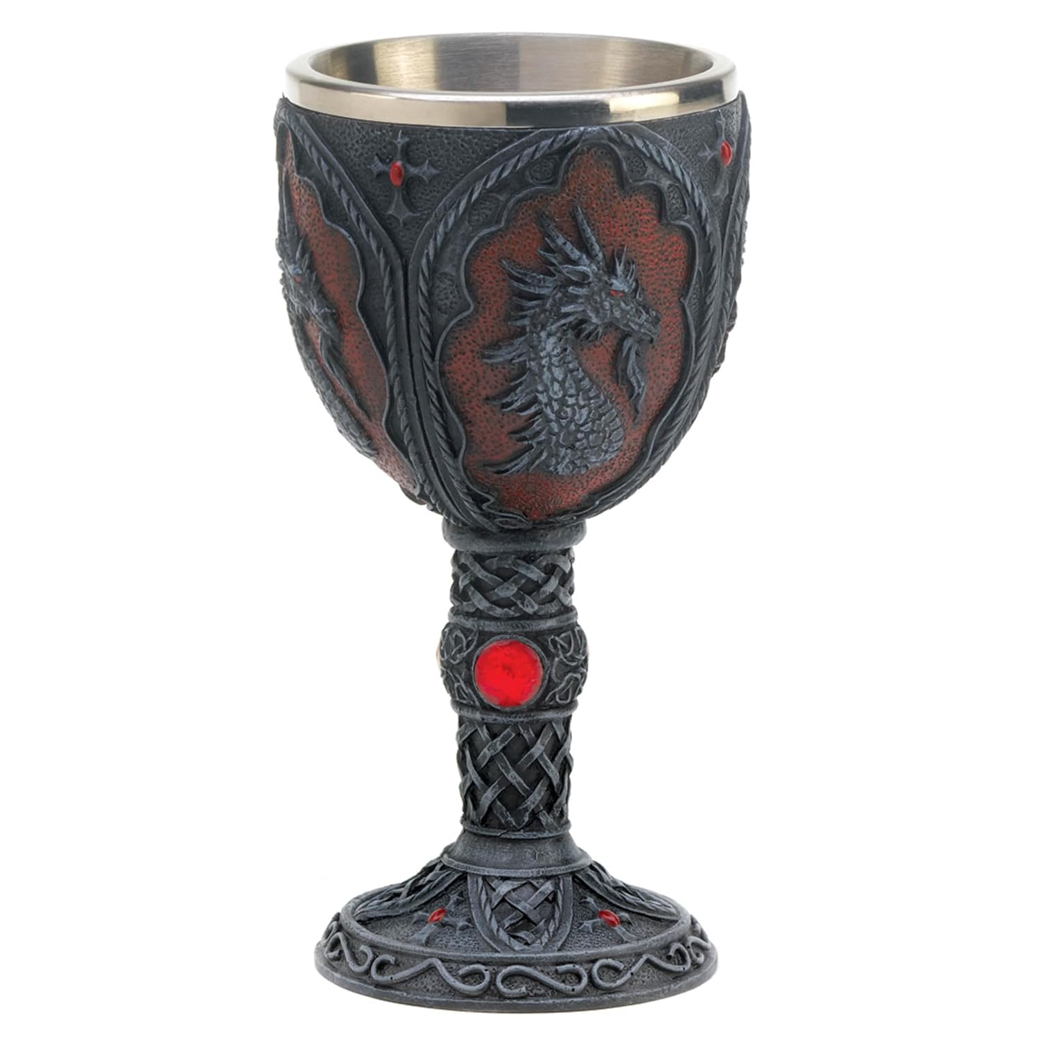 Zingz & Thingz Believe In Magic Collection Kitchen & Bar Décor Resin Drinkware, 4x4x7.375, Royal Dragon
