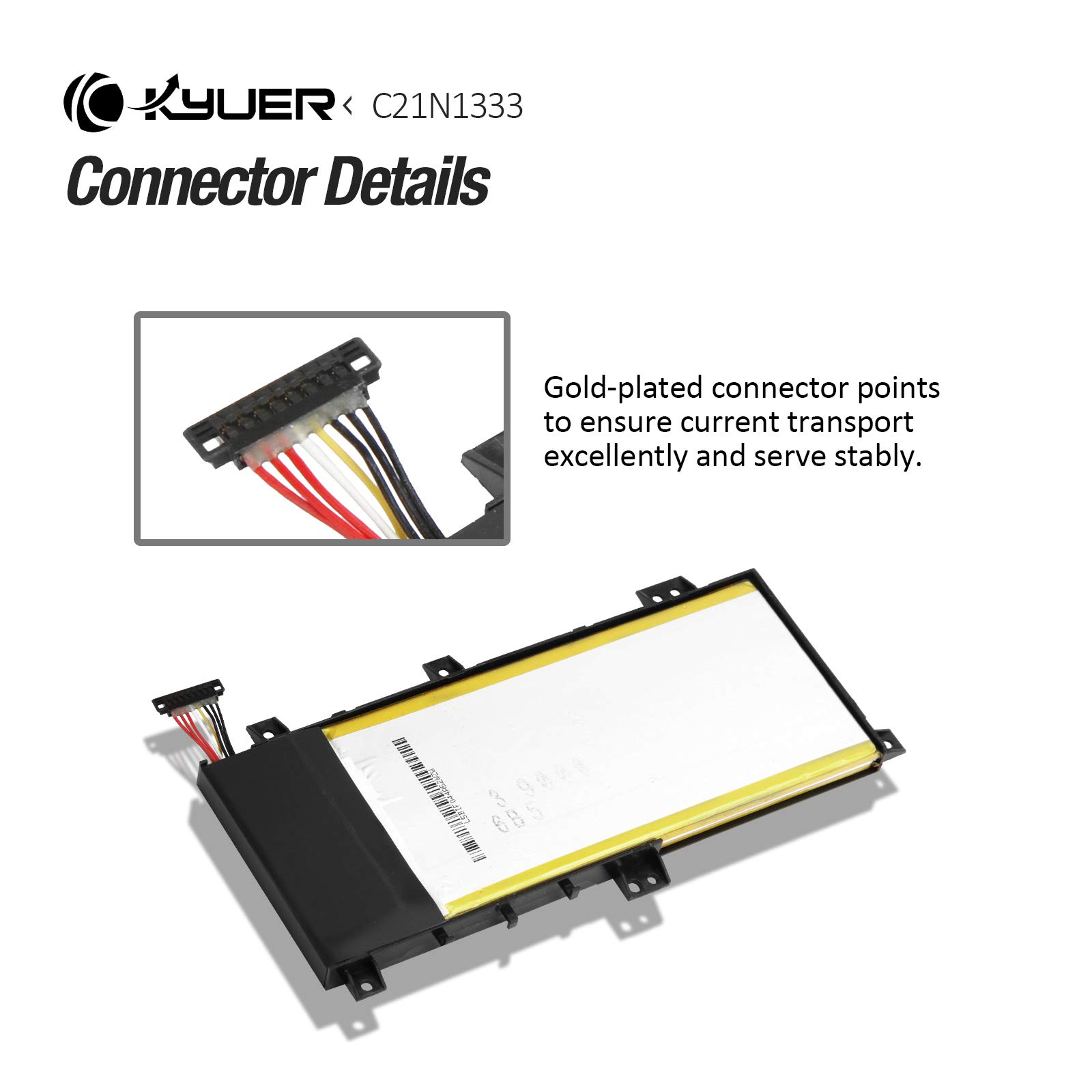 K KYUER 38Wh C21N1333 Laptop Batería para ASUS Transformer Book Flip TP550L TP550LA TP550LAB TP550LD TP550LJ R554L R554LA X454 TP550LA-UH51T CJ004H CJ040H CJ090H TP550LD-CJ078H CJ060H CJ084H C21NI333