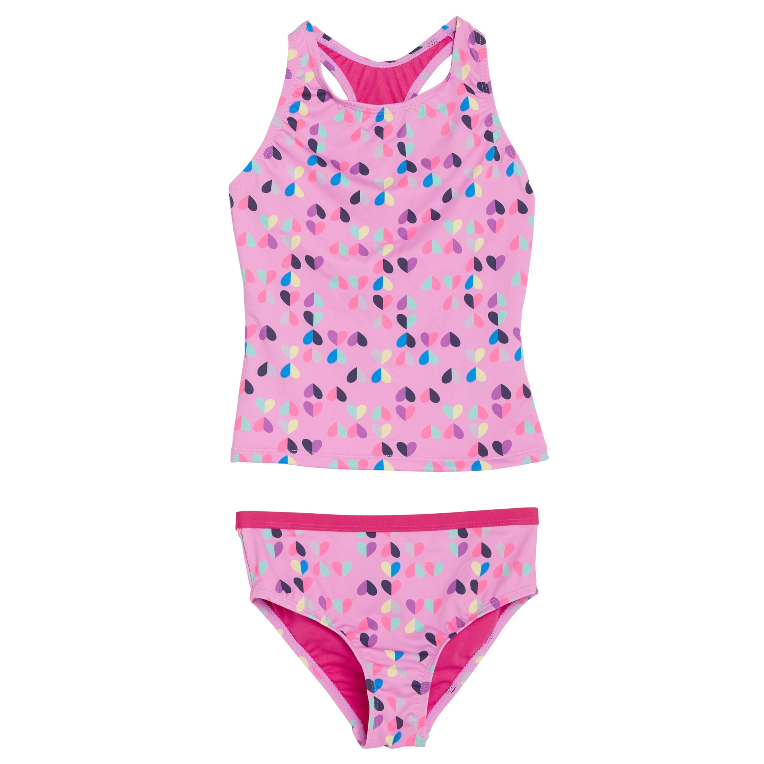 Lands' End Girls' UPF 50+ Swim Bikini Bottom and Racerback Tankini Set