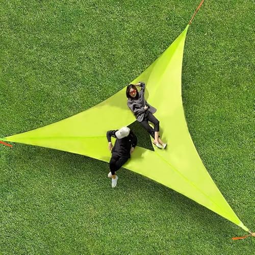 Hammock Triangle Outdoor Multiplayer Mesh Hanging Bed Easy Installation Nap Picnic Blossom Viewing Family Travel Goods... (157 * 157 * 157Inch, Green)
