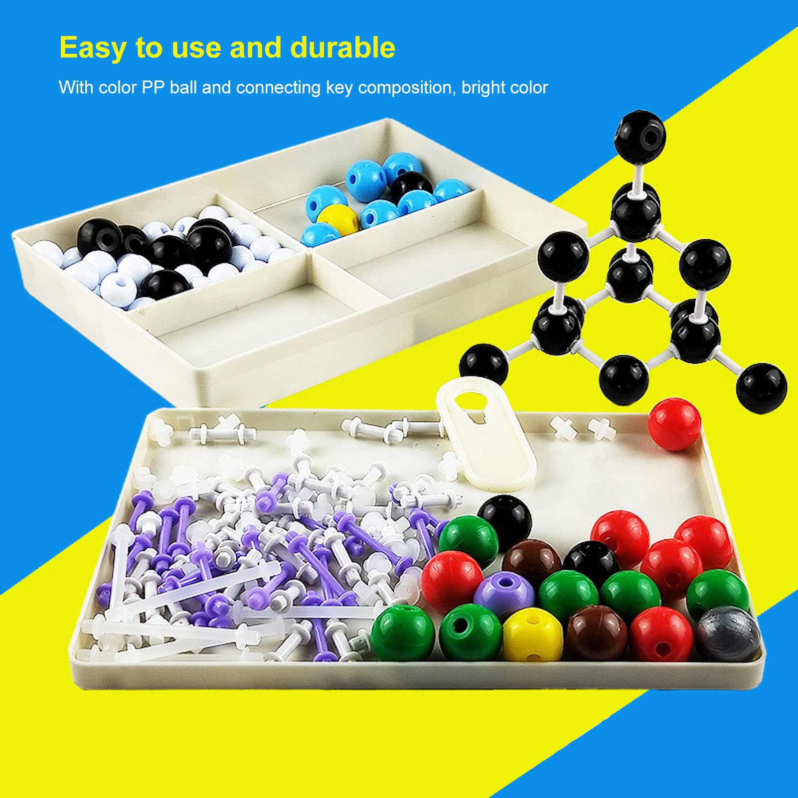 189PCS Modelo de Estructura Molecular Kit de Modelo de Química Orgánica Educativa PP Colorido para Clase