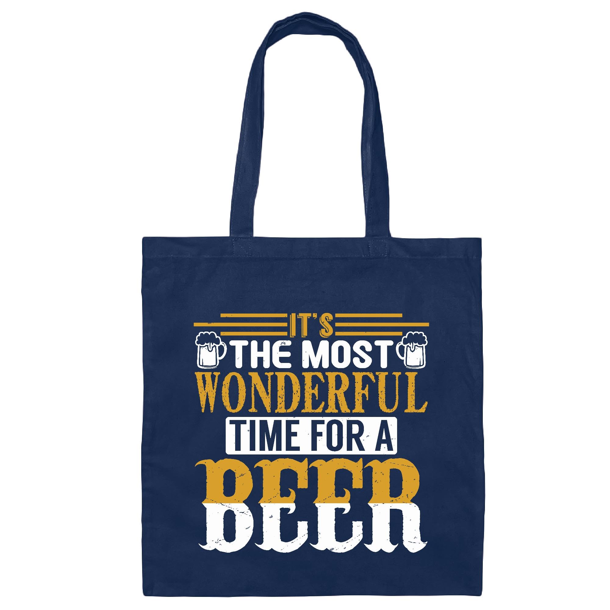 Enjoy Celebratory Beer Perfect Gift for Beer Lovers Navy Black Multicolor Canvas Tote Bag