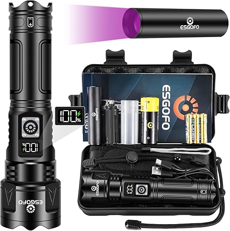 Linterna LED Alta Potencia Recargable 30000 Lúmenes