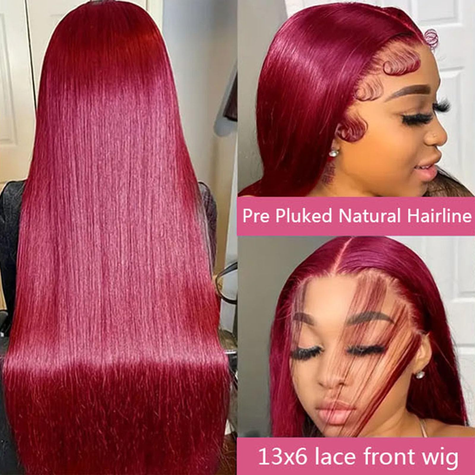 13x6 HD Lace Front Straight Human Hair Wig, 180% Density
