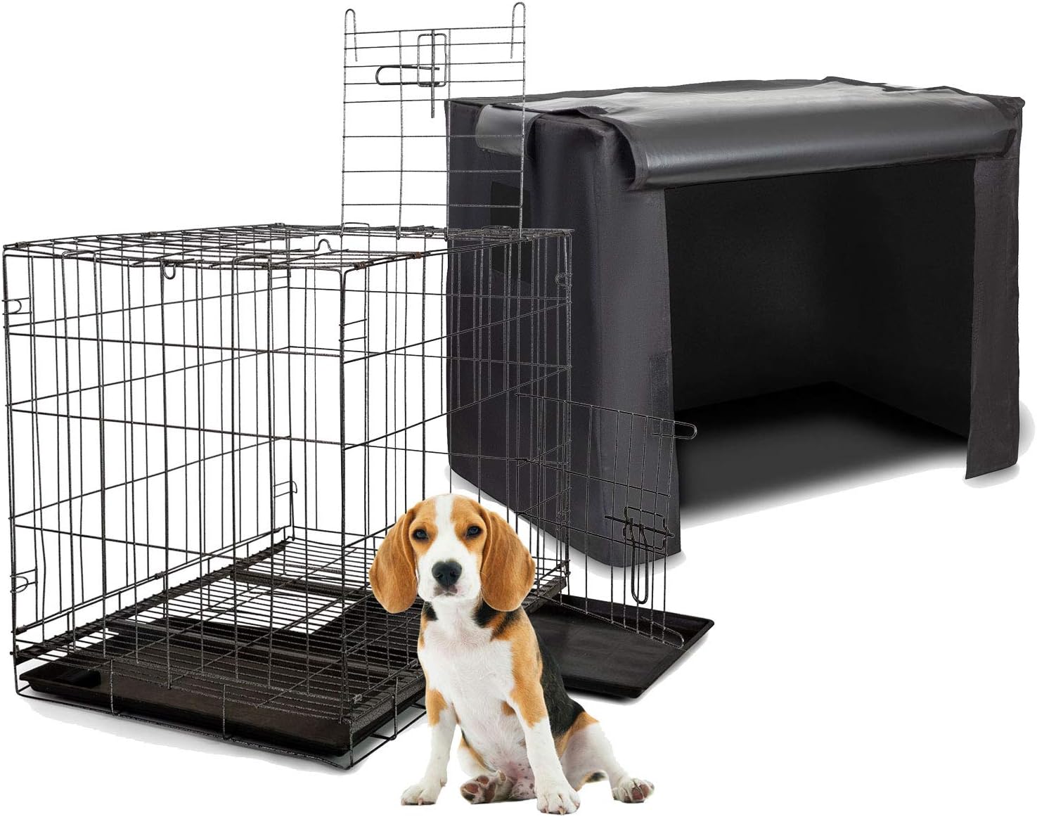 Deco Pet Folding Metal Dog/Cat/Pet Crate with Crate Cover