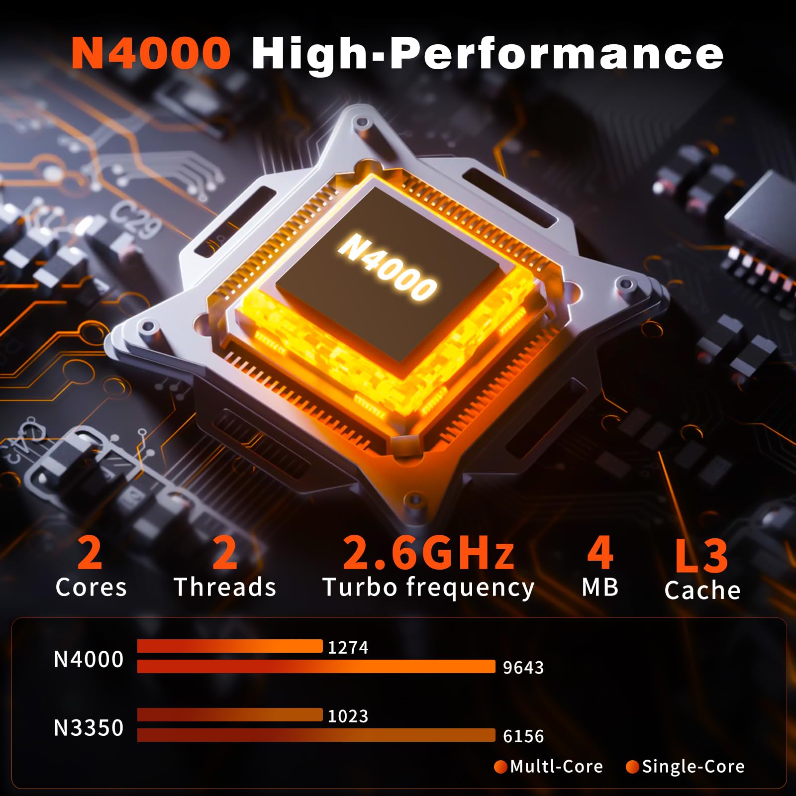 Notebook 15,6 Pollici, Win 11 Laptop 8GB LPDDR4 RAM 256GB SSD, PC Portatile Celeron N4000 CPU, Computer Portatile Schermo IPS FHD 1920*1080, WiFi5/Mini-HDMI/BT4.2/USB3.0/Webcam, Espansione SSD 1TB