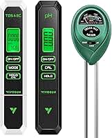 VIVOSUN Medidor de pH digital, 3 em 1 TDS/EC/medidor de temperatura, combo 3 em 1 testador de umidade do solo/pH/luz para casa, jardim e hidroponia