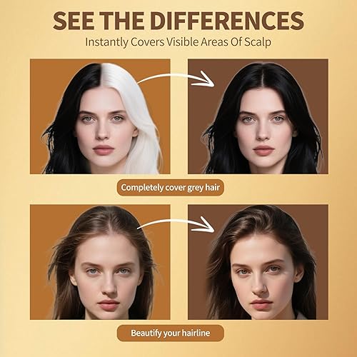 Miniatura 40 de gowwim Polvo de línea capilar (marrón oscuro) Tinte de raíz de cabello, color instantáneo, cubierta de sombra de cabello gris, retoque de cabello